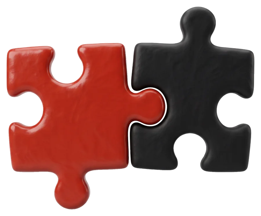 two puzzle pieces joining