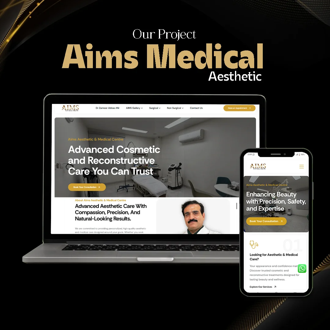 Aims Aesthetics website project by Brand Builders